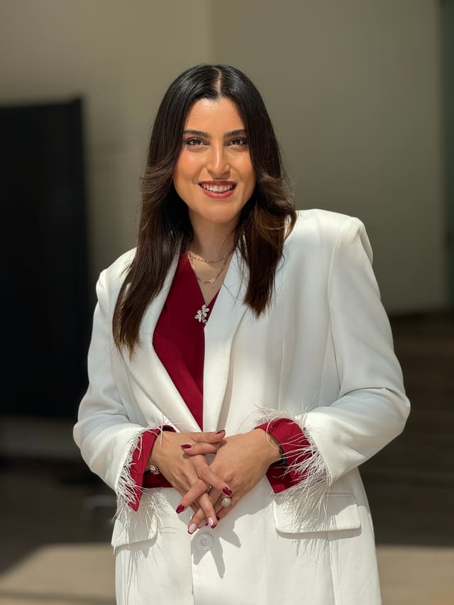 Gabriella Younes, midwife and IBCLC lactation consultant, in her Antelias clinic