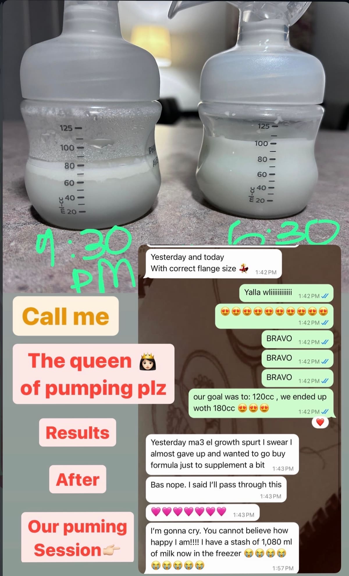 Message from a mother after breastfeeding support