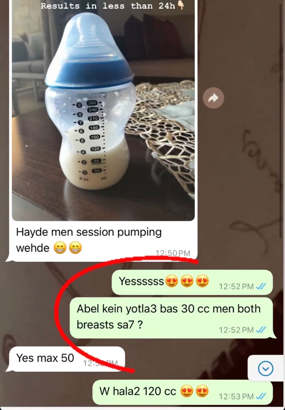 Message from a mother after breastfeeding support