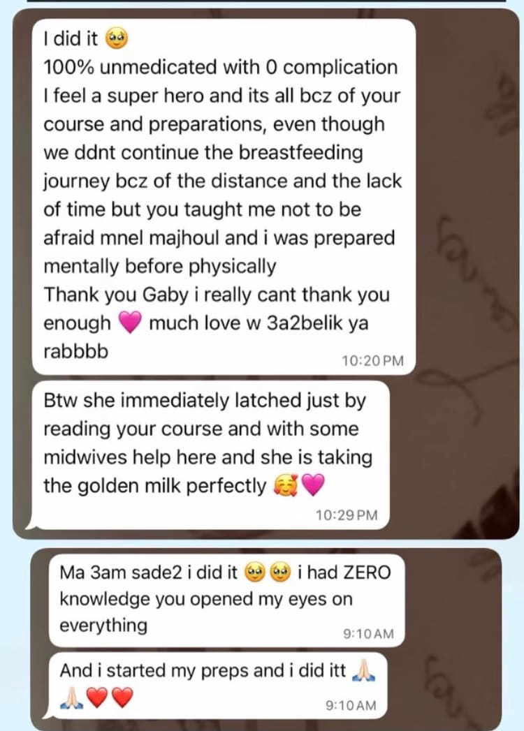 Message from a mother after breastfeeding support