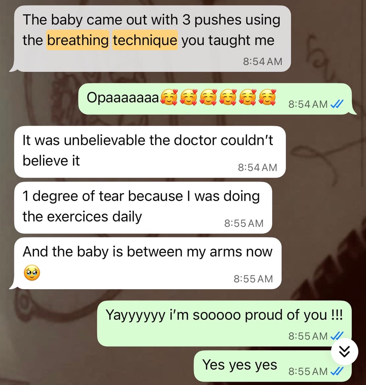 Message from a mother after breastfeeding support