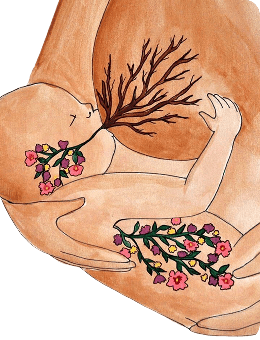 Woman at 36 weeks pregnant preparing for breastfeeding